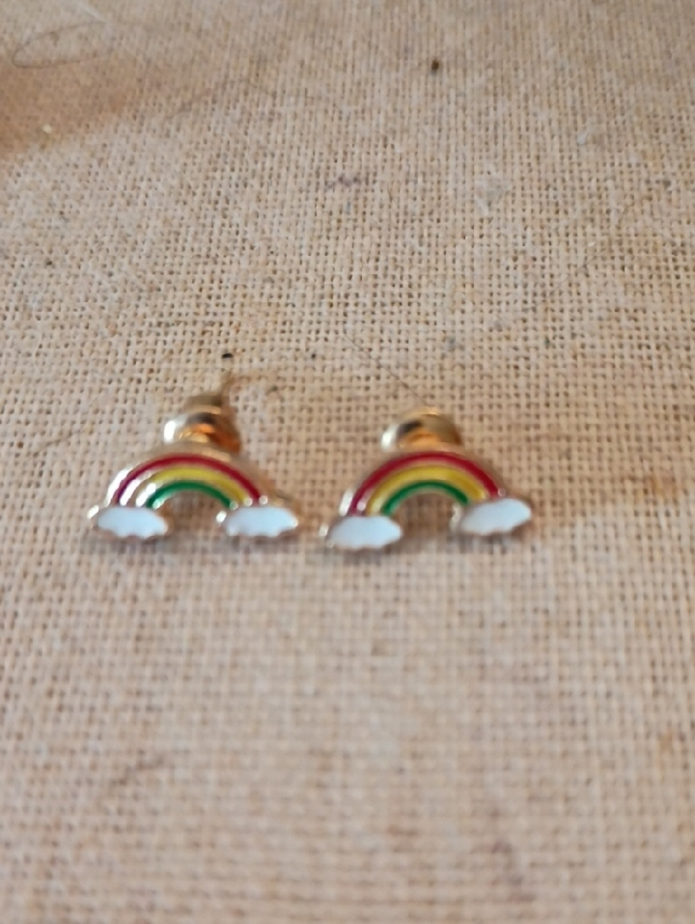 Clearance Gold Rainbow Cloud Stud Earrings.